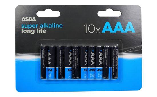 ASDA Long Life Super Alkaline AAA Batteries 10pk