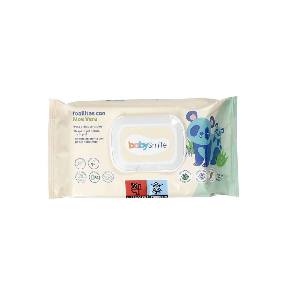 Toallitas Bebe Babysmile Con Aloe Vera 72 Uds