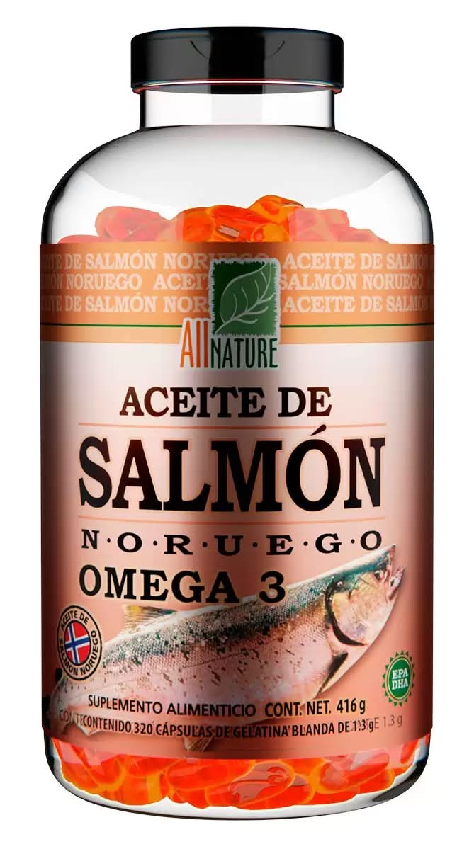 All Nature · Aceite de salmón noruego omega 3 (320 un)