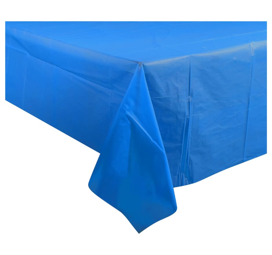 Plastic Table Covers, 54x108 in, Blue