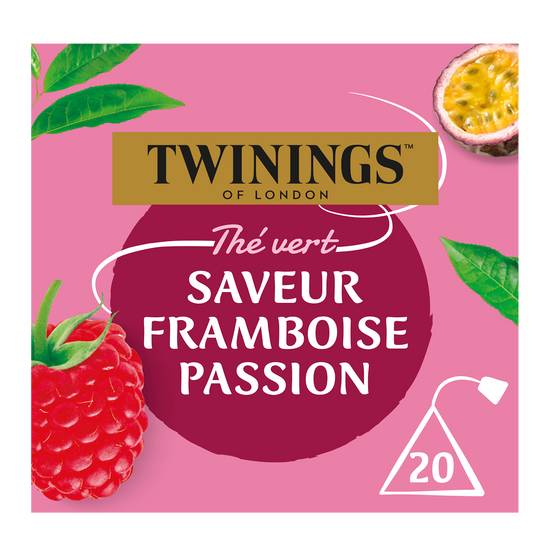Twinings - Thé vert framboise fruit de la passion (20 pièces)