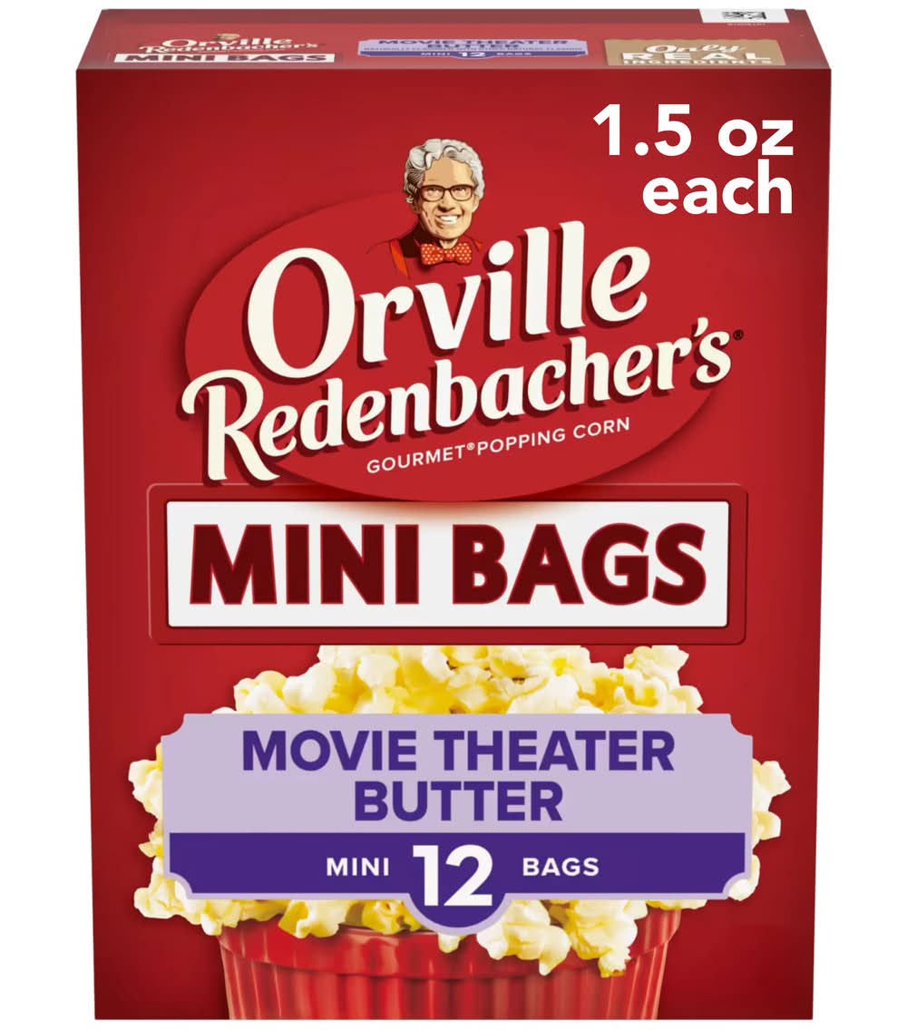 Orville Redenbacher's Movie Theater Butter Popping Corn Mini Bags (17.98 oz, 12 ct)