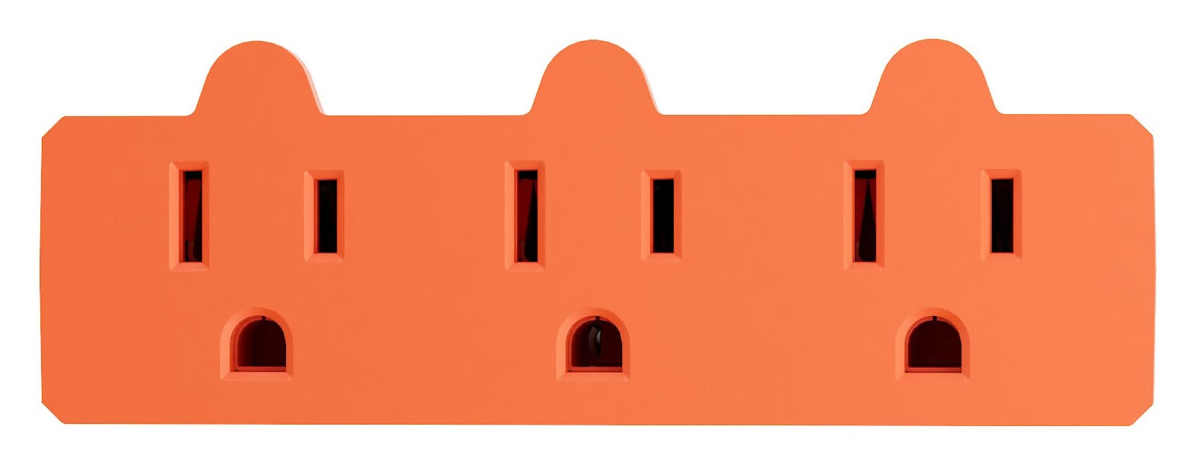 Project Source Adapter 15 -Amp 3-wire grounding Single to triple Orange Basic Standard Adapter | 5507
