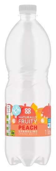 Co-op Peach, Naturally Fruity Sparkling Spring Water (1L)