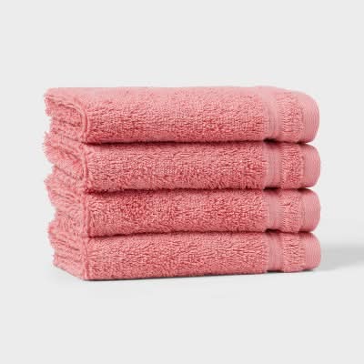 Threshold Total Fresh Antimicrobial Washcloth Set, 13x13 in, Pink (4 ct)