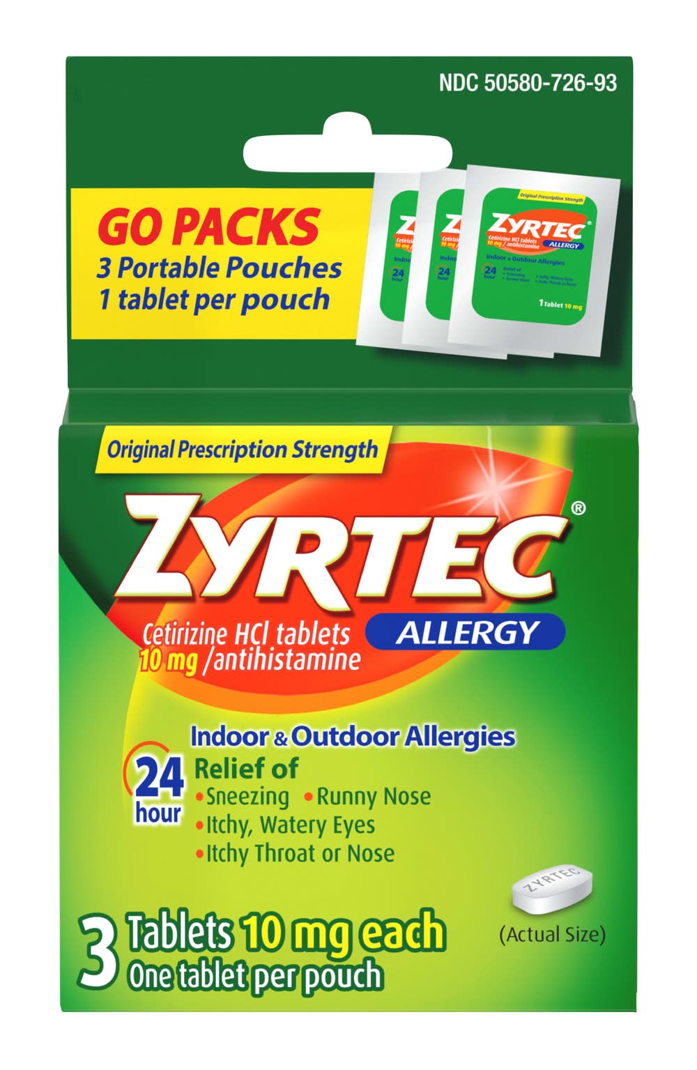 Zyrtec Cetirizine Hci 10 mg Allergy Relief (0.5 oz)
