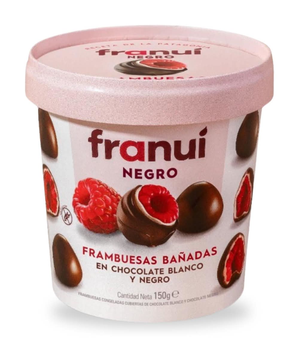 Franuí · Frambuesas cubiertas - Chocolate Negro-Chocolate Blanco (150 g)
