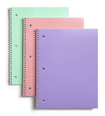 Pep Rally 1-Subject Notebooks, 8 x 10.5, Wide Ruled, 70 Sheets, Assorted Colors (58553M)