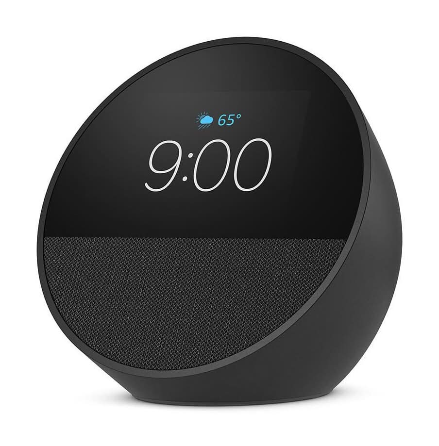Amazon Echo Spot (2024 Release) Smart Alarm Clock With Vibrant Sound Plus Alexa, Black
