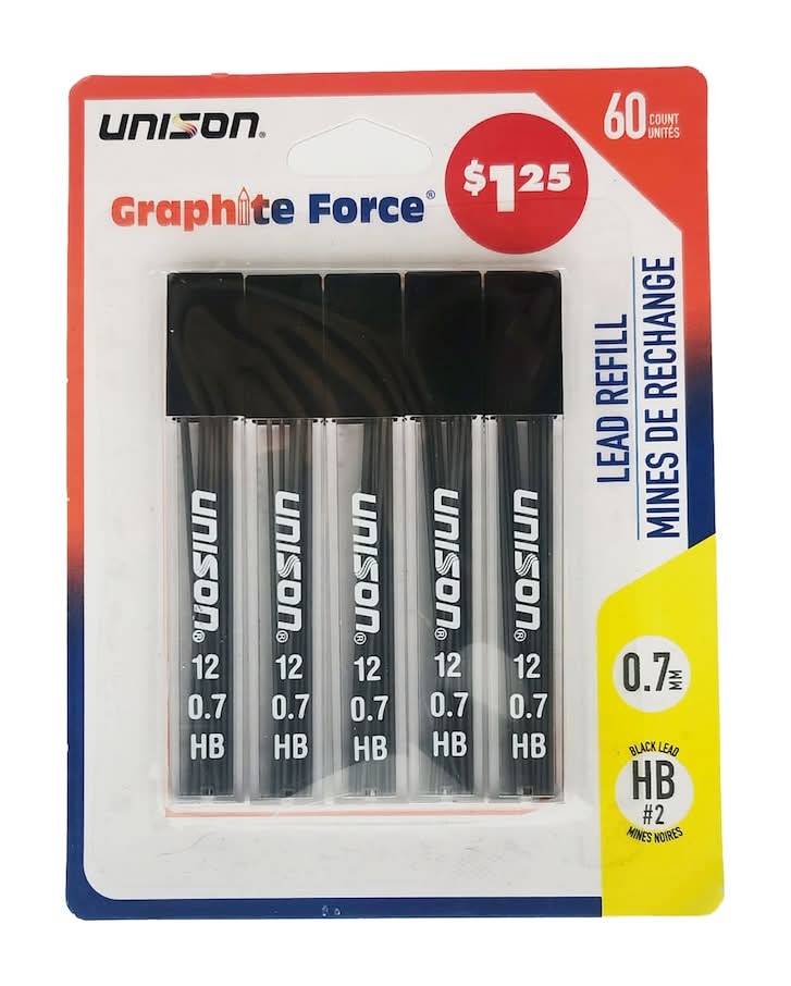 Unison Mines De Rechange Pencil Lead Refills 0.7 mm (60 ct)