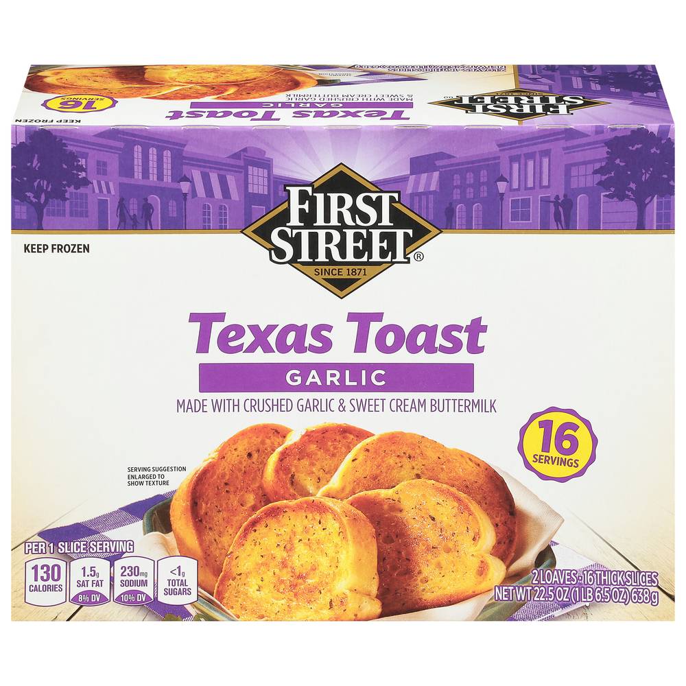 First Street Taxes Toast, Garlic (22.5 oz, 16 ct)