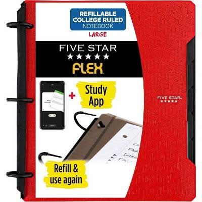 Five Star Refillable College Ruled 100 Pages Notebook, Large