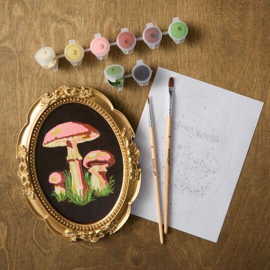 Artist's Loft Mushrooms Paint-By-Number Framed Mini Kit