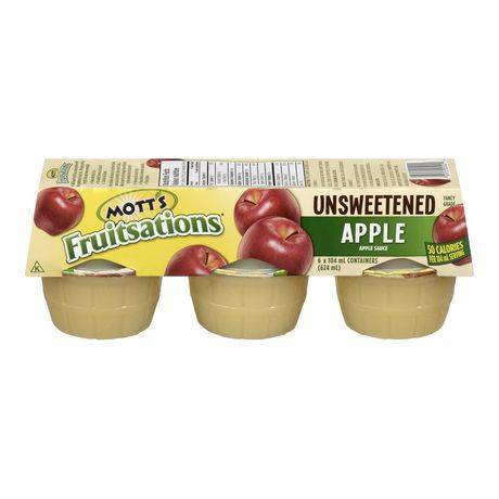 Mott's compote de pommes non sucrée fruitsations de mott's (6 x 104 ml) - fruitsations unsweetened apple sauce snacks (6 x 104 ml)