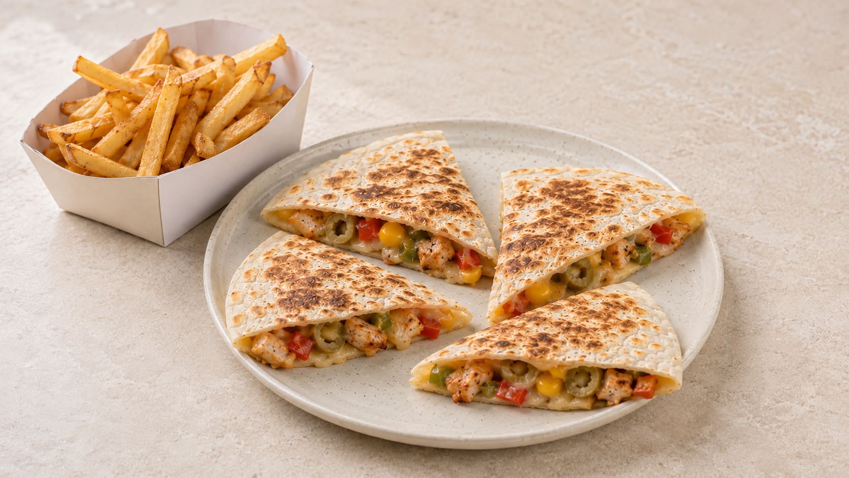 Le Spécial Chicken Quesadillas + Frites