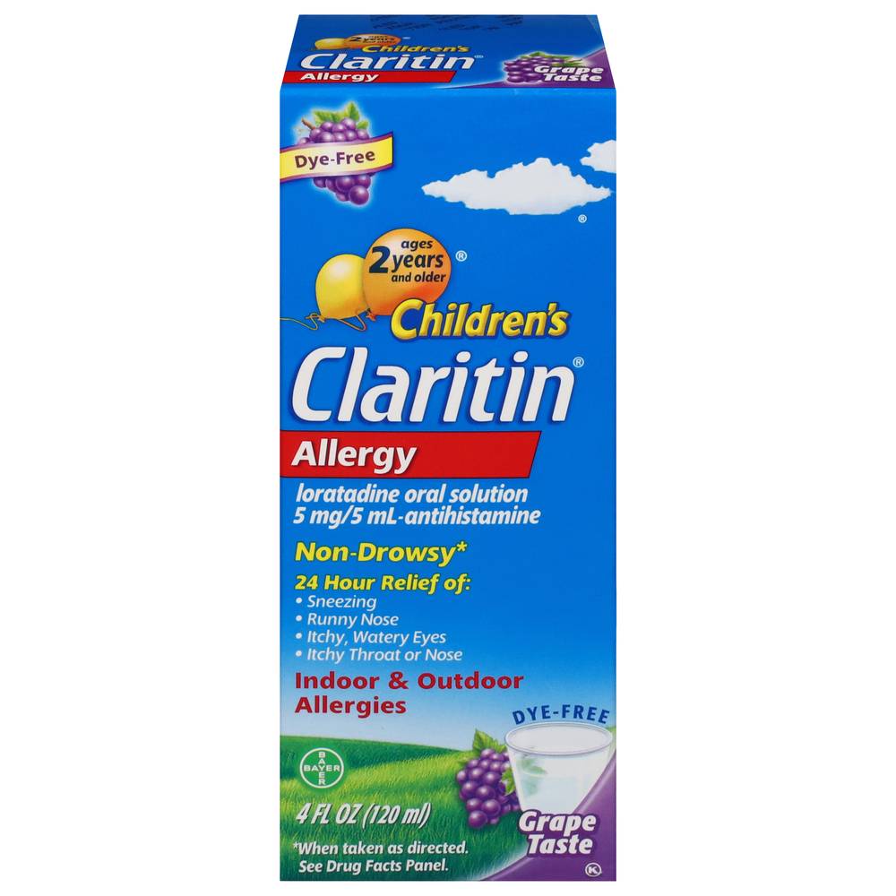 Claritin Allergy, 5 Mg, Indoor & Outdoor, Non-Drowsy, Grape Taste 4 Oz