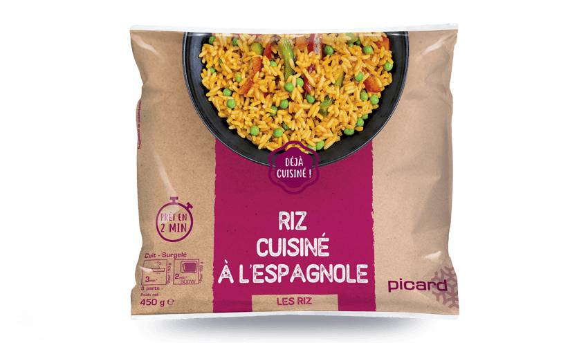 Riz cuisiné à l'espagnole (poivrons, petits pois)