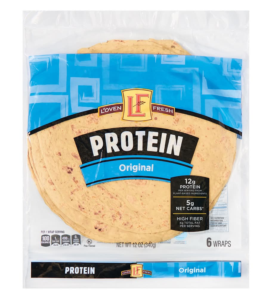 L'oven Fresh Plain Protein Wraps, Original (12 oz, 6 ct)
