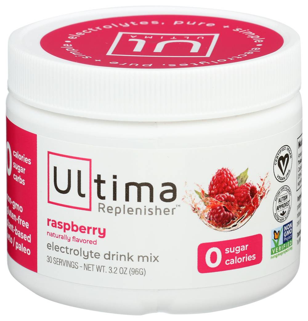 Ultima Replenisher Electrolyte Drink Mix, 3.4 OZ, Raspberry