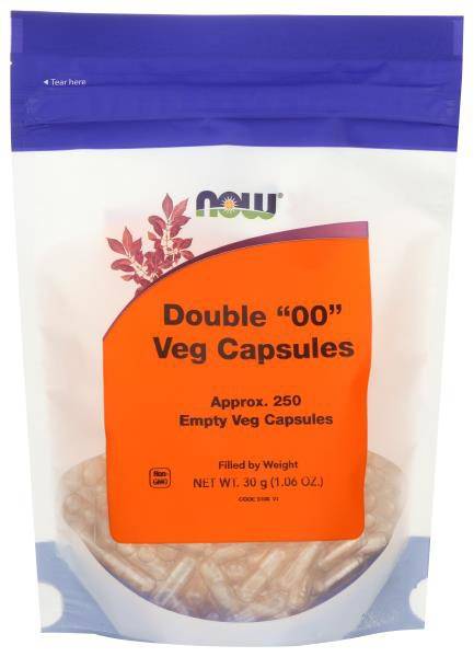 NOW Double 00 Empty Veg Capsules(250 Ct)