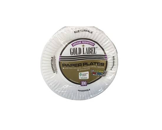 Gold Label · 9 in Coated Paper Plates (100 ct)
