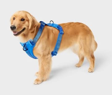 Boots & Barkley Reflective Adjustable & Reinforced Stitching Comfort Dog Harness, M , Blue