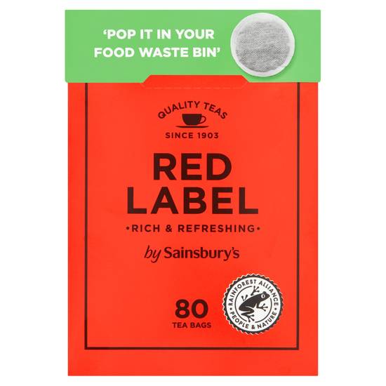 Sainsbury's Fairly Traded Red Label x80 Tea Bags 250g