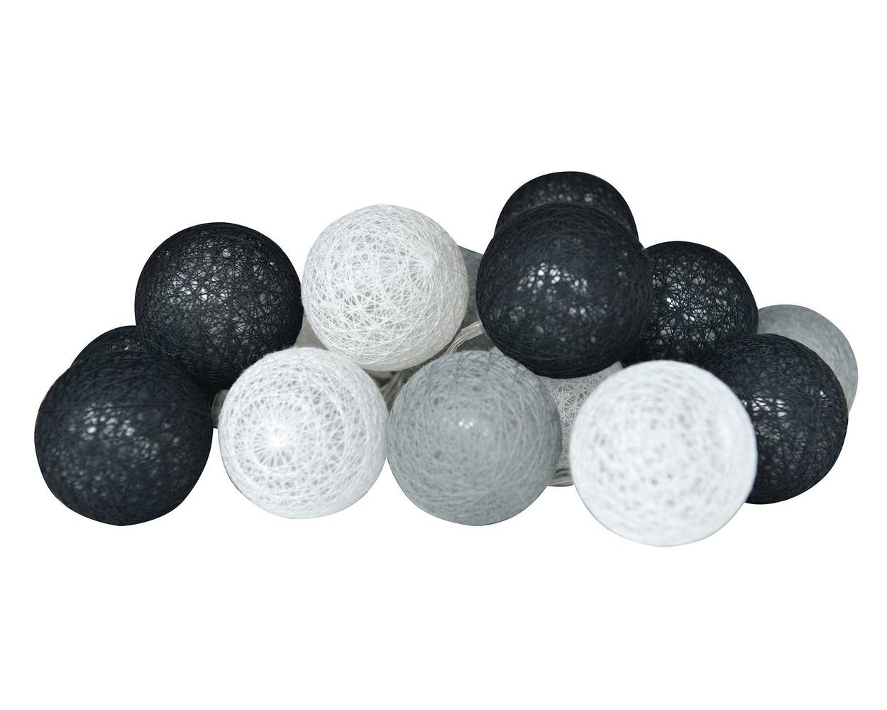 Abitare guirnalda led esfera gris negro blanco (20 luces)