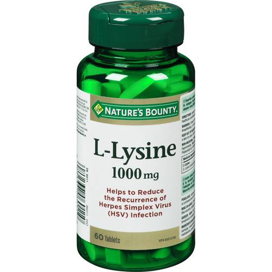 Nature's Bounty L-Lysine, 1000mg (60 ea)