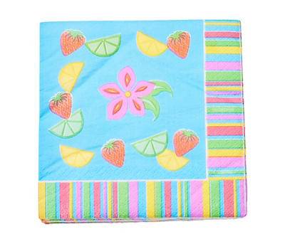 Floral & Fruit Slices Paper Beverage Napkins, 24-Count