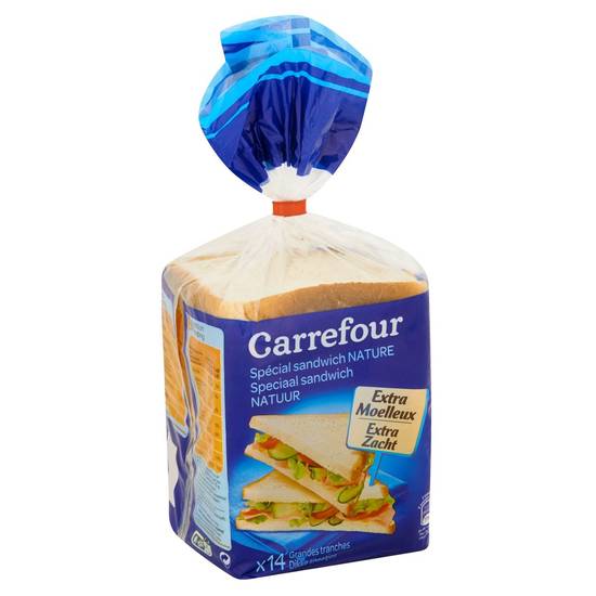 Carrefour Pain Mie Spécial Sandwich Nature 14 Grandes Tranches 550 g