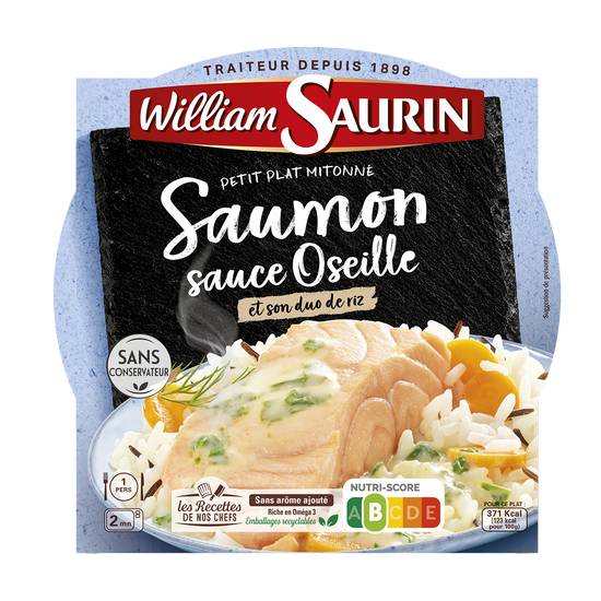 William Saurin - Pavé de saumon avec de la crème et de sauce l’oseille et son duo de riz