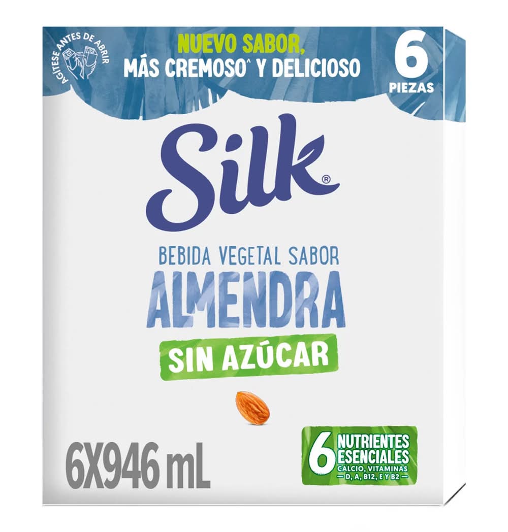Silk · Bebida vegetal sin azúcar, almendra (6 x 946 ml)
