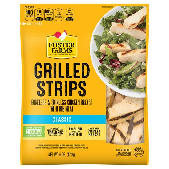 Foster Farms Grilled Chicken Breast Strips (6 oz)