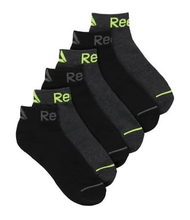Reebok Quarter Sock, 6-12.5 (6 ct)