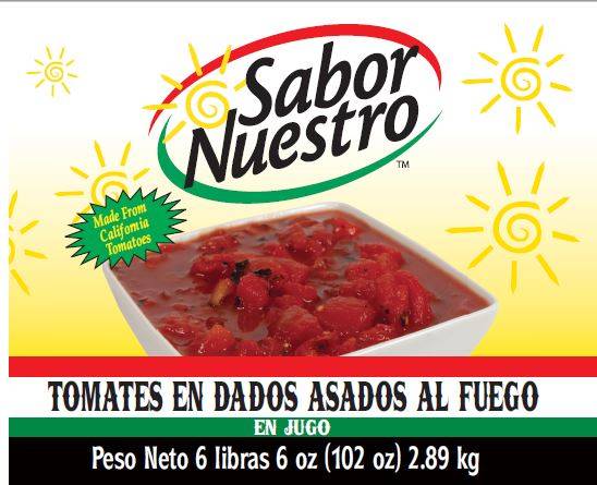 Sabor Nuestro - Fire Roasted Diced Tomatoes - #10 can