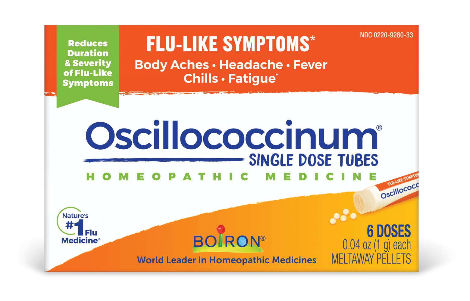 Oscillococcinum Boiron Homeopathic Medicine Flu Like Symptoms Meltaway Pellets (6 x 0.04 oz)