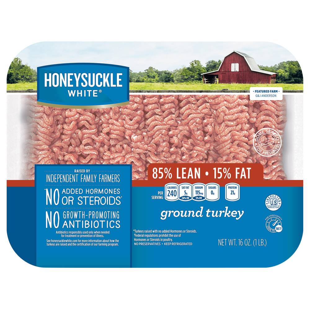 Honeysuckle White 85% Lean - 15% Fat Ground Turkey (16 oz)