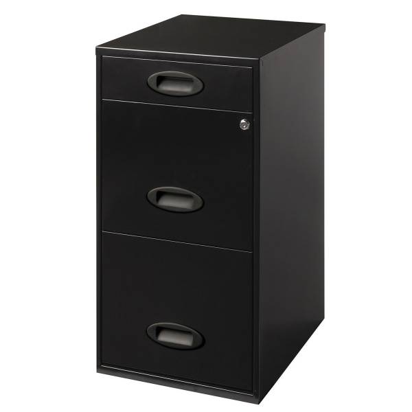 Realspace�® 18"D Vertical 3-Drawer File Cabinet, Black