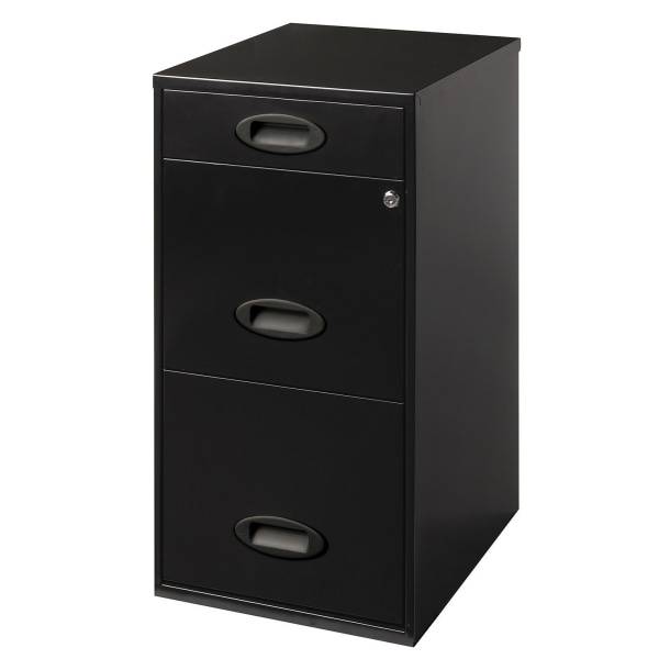 Realspace 18"D SOHO 3-Drawer Organizer Vertical Letter-Size File Cabinet, Black