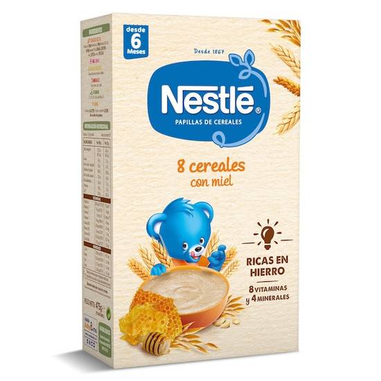 Papilla de cereales con miel Nestlé caja 475 g