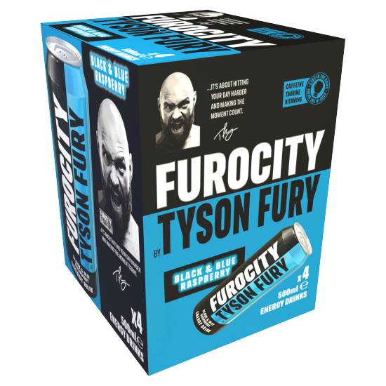 Tyson Fury Furocity Energy Drinks (500 ml) (black & blue raspberry)