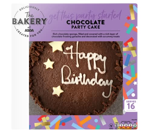 ASDA The Bakery Chocolate Party Cake
