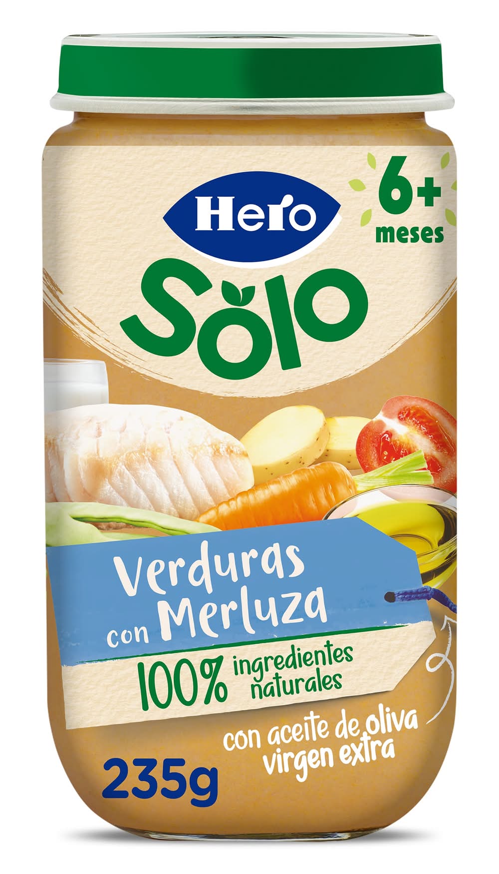 Puré De Verduritas Con Merluza Hero Frasco 235 G