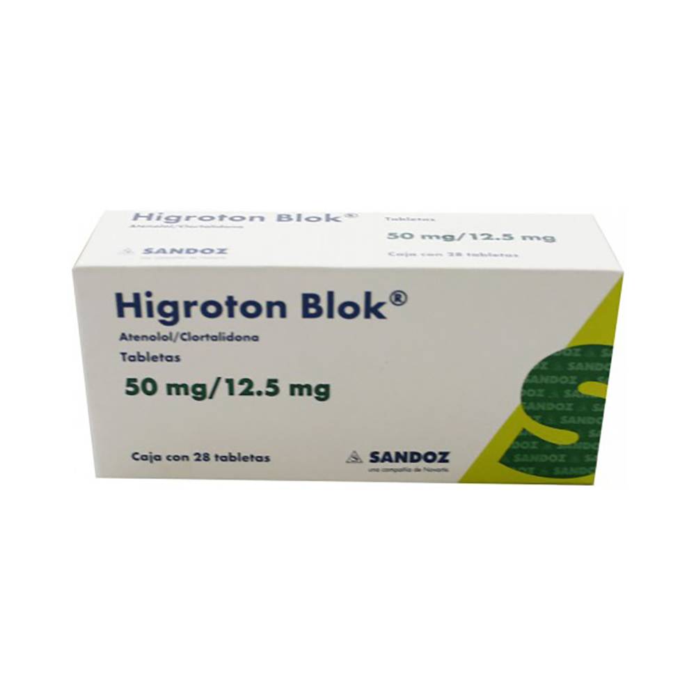 Sandoz higroton blok 50/12.5mg (28 piezas)