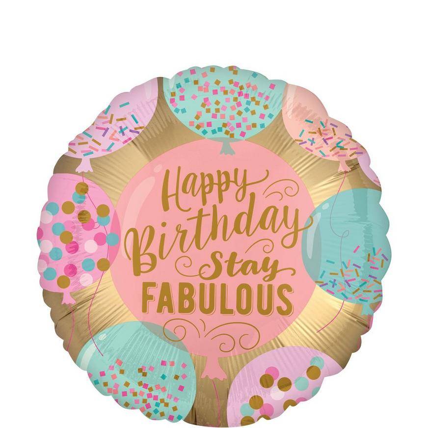 Party City Stay Fabulous Happy Birthday Balloon (rose-gold)