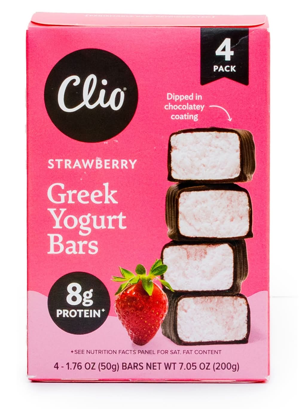 Clio Greek Yogurt Bar, Strawberry (4 x 1.76 oz)