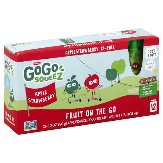 Gogo Squeez Fruit on the Go Apple Strawberry Applesauce (12 ct)