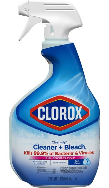 Clorox Clean-Up Multi-Surface Cleaner with Bleach, Rain Clean, Spray Bottle, 32 Fluid Ounces (30058)