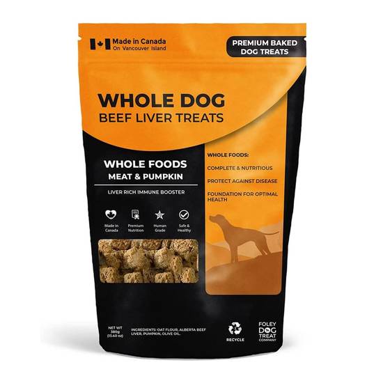 FoleyDog Treat Whole Dog Beef Liver Treats Meat & Pumpkin (380 g)